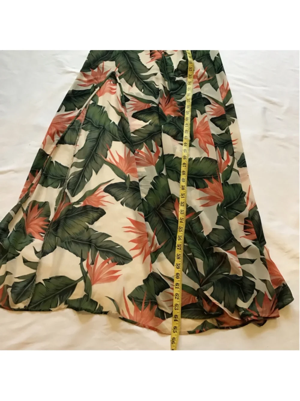 Show Me Your Mumu Women Elegant Fun Maxi Dress L White Green Tropical Print - Picture 13 of 14